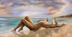  2015 anthro athletic beach black_nose brown_fur canine cloud day eyes_closed fennec fox fur girly kamelotnoah lying male mammal multicolored_fur nude on_back pose sand seaside side_view sky smile solo tan_fur two_tone_fur water 
