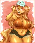  2017 amber_eyes anthro big_breasts bralette breasts canine clothed clothing dog dogmom eyebrows eyewear female fur hair hat hi_res long_hair looking_at_viewer mammal maplepudding_(artist) mature_female midriff navel saluki signature simple_background skimpy slightly_chubby solo sunglasses thick_thighs translucent transparent_clothing voluptuous yellow_fur 