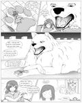  canine comic dialogue female feral human macro mammal open_mouth s2-freak text wolf 