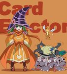  blue_eyes card_ejector character_name dress green_hair hat imu_(gomatotoimu) long_hair witch_hat yuu-gi-ou 