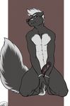  2016 abs anthro athletic bambii_dog black_background black_claws black_fur black_nose black_penis black_tail blue_eyes bound claws countershade_torso countershading digital_media_(artwork) erection eyebrows front_view full-lenght_portrait fur glans hair handcuffs hi_res humanoid_penis kneeling looking_at_viewer male mammal multicolored_fur multicolored_tail nude pecs penis pillarbox restricted_palette shackles short_hair signature simple_background skunk solo two_tone_fur two_tone_tail white_countershading white_eyebrows white_fur white_hair white_tail wick_(tarkeen) 