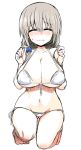  1girl bikini blush breasts cleavage hair_ornament large_breasts long_hair looking_at_viewer navel solo swimsuit take_(shokumu-taiman) uzaki-chan_wa_asobitai! uzaki_tsuki 