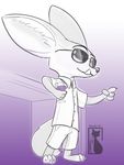  2017 3_toes 4_fingers anthro big_ears canine clothed clothing disney eyewear fennec finnick fox fur male mammal sami01 simple_background sunglasses toes zootopia 