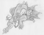  2016 ambiguous_gender ambiguous_penetration anthro anthro_on_anthro anvil_position bat canine duo interspecies legs_up lying male male/ambiguous mammal on_back penetration rear_view sex sketch vellum were werebat werewolf wolf 