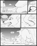  anthro canine comic dialogue female feral macro male mammal multi_tail open_mouth s2-freak sibling text wolf 