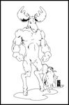  1989 anthro antlers aviator_cap biceps biped black_and_white black_border border buckteeth bullwinkle_j_moose cervine clothing collarbone digitigrade duo featureless_crotch fist fluffy fluffy_tail flying_squirrel gloves hat head_tuft hooves horn humanoid_hands jay_ward_productions long_tail low_res male mammal monochrome moose mostly_nude muscular muscular_male patagium pecs pen_(artwork) realistic rocket_j_squirrel rocky_and_bullwinkle rodent simple_background size_difference squirrel standing teeth traditional_media_(artwork) watermark white_background wom-bat 