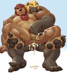  2017 4_toes 5_fingers abs adios anal anal_penetration anthro anthro_on_anthro arm_support armpit_hair balls bear beard biceps big_hands blonde_hair blue_eyes body_hair brown_balls brown_claws brown_fur brown_nose brown_pawpads brown_penis chest_hair chest_tuft claws cum cum_drip cum_in_ass cum_inside cum_on_balls cum_on_ground cum_on_hand dripping duo ejaculation erection eyebrows eyes_closed facial_hair front_view fur hair hand_behind_head hand_on_leg hand_on_penis hand_on_thigh handjob hi_res humanoid_hands humanoid_penis kuzuri looking_down looking_pleasured male male/male male_penetrating mammal multicolored_fur muscular muscular_male mustelid nude on_top open_mouth orgasm pawpads pecs penetration penis pink_tongue pubes red_hair sex simple_background sitting smile spread_legs spreading stroking tan_fur teeth thick_thighs toe_claws toes tongue tuft two_tone_fur white_background wolverine 