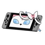  1:1 alpha_channel blue_body blue_eyes blue_fur calliecho eeveelution fur inanimate_object nintendo nintendo_switch pink_body pink_fur pok&eacute;mon pok&eacute;mon_(species) ribbons sylveon video_games white_body white_fur 