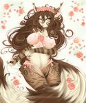  anthro breasts camel_toe clothing eyes_closed feline female flower fur hair lingerie makeup mammal mascara myett-wrath nipple_bulge plant solo standing wide_hips 