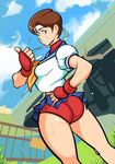  ass brown_hair kasugano_sakura red_panties street_fighter 