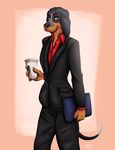 anthro bluetick_coonhound brandy canine clothed clothing digital_media_(artwork) dog female mammal painting smile solo suit wolfpsalm 