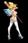  1girl ass blonde_hair cuphead_(game) sally_stageplay solo 