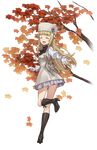  :d autumn_leaves black_footwear blonde_hair boots closed_eyes facing_viewer full_body gloves hat high_heel_boots high_heels highres long_hair makaria official_art open_mouth princess_(princess_principal) princess_principal princess_principal_game_of_mission smile solo standing standing_on_one_leg transparent_background white_gloves white_hat 