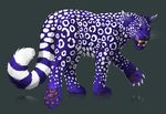  2017 absurd_res black_lips cheetah claws digital_media_(artwork) feline feral fur grey_background hi_res mammal open_mouth purple_fur rogueliger simple_background solo spots teeth tongue white_eyes white_spots 
