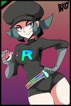  1girl pokemon solo team_rainbow_rocket team_rainbow_rocket_grunt 