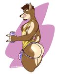  anthro bulge butt can canine clothing jockstrap looking_at_viewer male mammal nipples shirt smile solo sxf-pantera tank_top tongue tongue_out underwear 