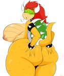  big_breasts big_butt bowser breasts butt crossgender eyes_closed female hair hand_on_butt huge_breasts huge_butt jinu koopa mario_bros nintendo red_hair scalie solo sweat video_games 