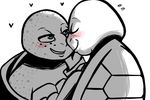  &lt;3 2017 anthro blue_eyes blush clothed clothing duo expression_meme freckles half-closed_eyes hand_on_cheek incest inkyfrog leonardo_(tmnt) male male/male michelangelo_(tmnt) partially_colored reptile scalie shell simple_background smile sweat sweatdrop teenage_mutant_ninja_turtles turtle undressing white_background 