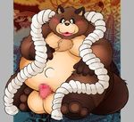  2008 balls belly blush male mammal moobs norataro overweight overweight_male penis solo tanuki 