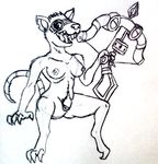  anthro breasts crossbow crossgender eyewear female fours_(artist) goggles league_of_legends mammal nipples pubes pussy ranged_weapon rat riot_games rodent sketch solo twitch video_games weapon 