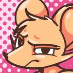 2017 anthro cheek_tuft chiko_(dotkwa) dotkwa dotted_background female frown headshot_portrait looking_at_viewer mammal mouse pattern_background portrait rodent simple_background solo tuft 