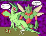  blue_eyes cum dark-moltres duo engrish flygon gay male nintendo pok&#233;mon pokemon red_eyes scy_storm_(character) scyther video_games wide_hips 