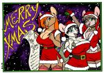  2018 anthro bell_collar big_breasts black_hair blue_eyes breasts brown_fur brown_hair buckteeth cheek_tuft christmas clarissa_(ixbalam) cleavage clothed clothing collar costume david_a_cantero dress ear_piercing faith_(daq) female fur garter_straps green_eyes group hair hand_behind_back holding_object holidays holly_(plant) inner_ear_fluff legwear lingonberry looking_at_viewer mammal melissa midriff mouse multicolored_fur navel nipple_bulge open_mouth open_smile piercing plant portrait red_hair rodent santa_costume shorts skimpy smile stockings teeth text thigh_highs three-quarter_portrait tuft two_tone_fur white_fur 