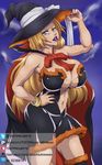  1girl bleach breasts halloween huge_breasts long_hair matsumoto_rangiku mole muramasa_(artist) solo witch 