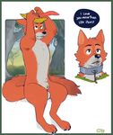  2017 animal_genitalia anthro balls canine collar disney fox fur glitter_trap_boy hat male mammal nude robin_hood robin_hood_(disney) sheath solo 