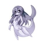  1girl female full_body head_fins long_hair ls-lrtha mermaid monster_girl simple_background solo white_background 