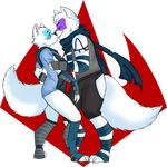  alopex anthro arctic_fox canine claws clothed clothing duo female fox fur hi_res male mammal seductive shellsweet silver_(alopex) simple_background teenage_mutant_ninja_turtles white_fur 