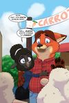  2017 akiric anthro black_fur black_hair black_nose blue_eyes brown_hair canine caprine disney duo_focus female fox fur gideon_grey grey_fur group hair hug male mammal monochrome orange_fur outside pink_nose sharla_(zootopia) sheep slightly_pudgy smile standing waving white_fur wool zootopia 