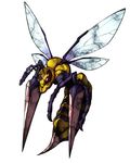  bee beedrill bug flying fukurou_(owl222) full_body gen_1_pokemon highres insect mega_beedrill mega_pokemon no_humans pokemon pokemon_(creature) simple_background solo white_background wings 