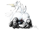  anthro anus avian bird butt feathers feet female looking_at_viewer mentalraven nintendo pok&eacute;mon pok&eacute;mon_(species) presenting pussy spread_pussy spreading swan swanna talons video_games white_feathers 