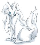  black_sclera blue_eyes chizi claws closed_mouth creatures_(company) dog full_body game_freak gen_5_pokemon nintendo no_humans paws pokemon pokemon_(creature) reshiram simple_background sitting white_background 