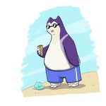  3_toes anthro beach clothed clothing crossover dessert disney eyewear food holding_food holding_object ice_cream ice_cream_cone ice_cream_man_(lilo_and_stitch) lilo_and_stitch nintendo open_frown parody pok&eacute;mon pok&eacute;mon_(species) pok&eacute;morph purple_skin seaside shorts sky snorlax solo sunburn sunglasses toes topless unknown_artist video_games 