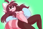  anthro bear black_eyes breasts brown_fur female fur mammal midnight-kinky-kitsune nintendo nipples nude peace_(disambiguation) pillow pink_fur pok&eacute;mon pok&eacute;mon_(species) pussy simple_background smile solo stufful video_games white_fur 