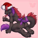  anus butt candy candy_cane christmas claws feathers food frill frilled_lizard gift holidays lizard male presenting presenting_hindquarters redfeatherstorm reptile ribbons ryunaro scalie solo 