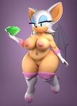  3d_(artwork) anthro bat big_breasts breasts digital_media_(artwork) endless_(artist) female huge_breasts mammal membranous_wings navel nipples nude pussy rouge_the_bat solo sonic_(series) wings 