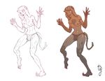  2012 5_fingers 5_toes anthro barefoot breasts brown_fur brown_hair cat claws clothing feet feline female fur geckzgo hair human mammal navel nipples nude open_mouth paws simple_background solo toe_claws toes transformation underwear 