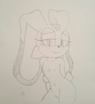  2017 adamb/fluffy anthro breasts cream_the_rabbit female flat_chested lagomorph mammal nipples nude pussy rabbit solo sonic_(series) traditional_media_(artwork) young 