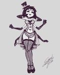  anthro arachnid armwear arthropod breasts cleavage clothed clothing corset dress elbow_gloves female gloves grin hair legwear lingerie monochrome muffet sem-l-grim short_hair sketch skirt smile solo spider standing thigh_highs undertale video_games 