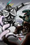  ape blur dinosaur giant_monster giant_robot giant_sea_serpent glowing_eyes godzilla_(series) gorilla gorosaurus kaijuu king_kong king_kong_(series) mecha mechani-kong monster robot snake toho_(film_company) tokusatsu 