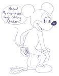  anthro anus balls big_balls disney male mammal mickey_mouse monochrome mouse penis puffy_anus rodent shadowpelt solo 