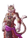  anthro clothed clothing digital_media_(artwork) feline fur leopard_cat looking_at_viewer mammal markings nekojishi shu-chi smile solo standing unknown_artist 