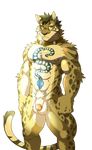  abs anthro balls clouded_leopard digital_media_(artwork) feline fur leopard likulau looking_at_viewer male mammal muscular muscular_male nekojishi nipples nude pecs penis solo spots standing stripes tattoo unknown_artist white_fur 