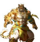  abs anthro biceps claws clothed clothing digital_media_(artwork) feline fur lin_hu looking_at_viewer mammal muscular nekojishi nipples pecs solo stripes takemoto_arashi tiger white_fur 