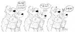  anthro clothing ear_piercing erection erection_under_clothes hyena male male/male mammal monochrome piercing zepthehyerian 