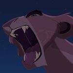  black_lips blue_eyes brown_fur claws disney feline female feral fur hi_res lion mammal mouth_shot nyum-nums saliva solo star teeth the_lion_king tongue tongue_out toony vitani watermark 