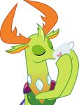  2017 alpha_channel antlers changeling cup dashiesparkle drinking friendship_is_magic hi_res horn male my_little_pony simple_background solo tea_cup thorax_(mlp) transparent_background vector 